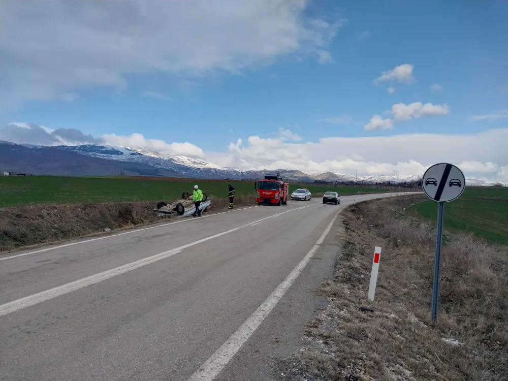 Alıcık Köyü yolunda kaza. 